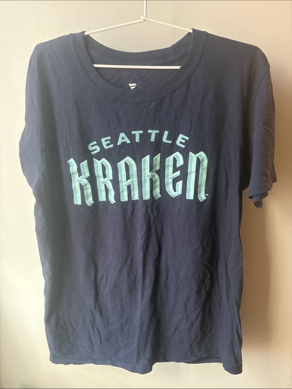 Fanatics Seattle Kraken Navy Tee with Teal Logo